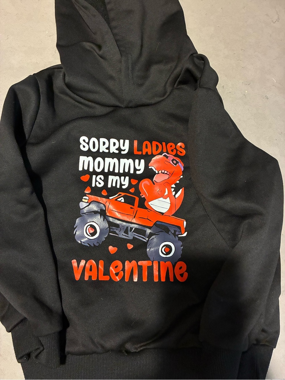 Kids Black Valentine Hoodie - Sorry Ladies Mommy is My Valentine